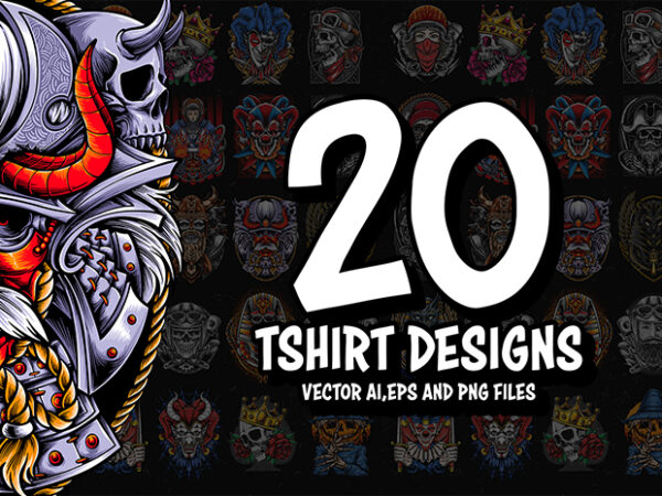 20 tshirt designs bundle