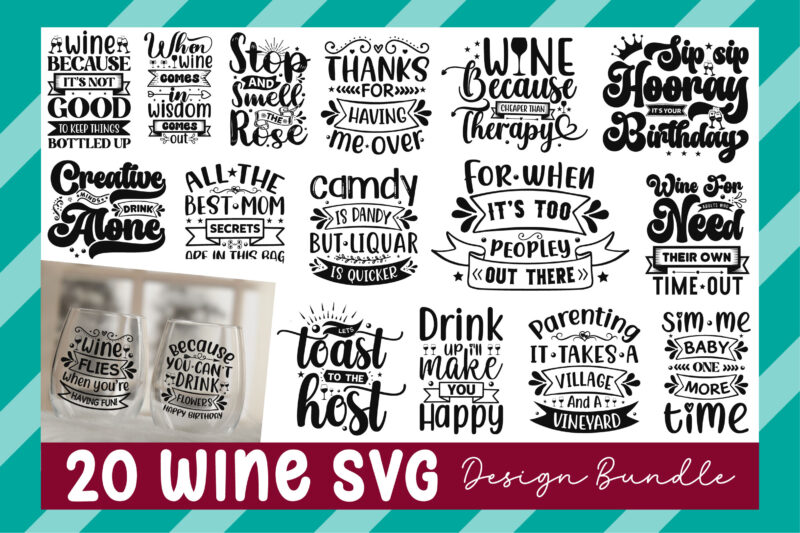Wine Svg Design Bundle Files