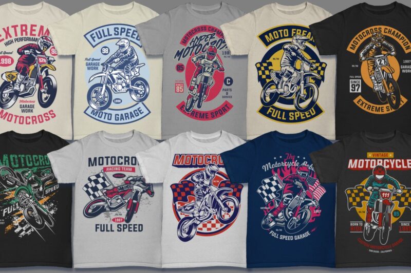 t-shirt vector 10 Motocross Design #1
