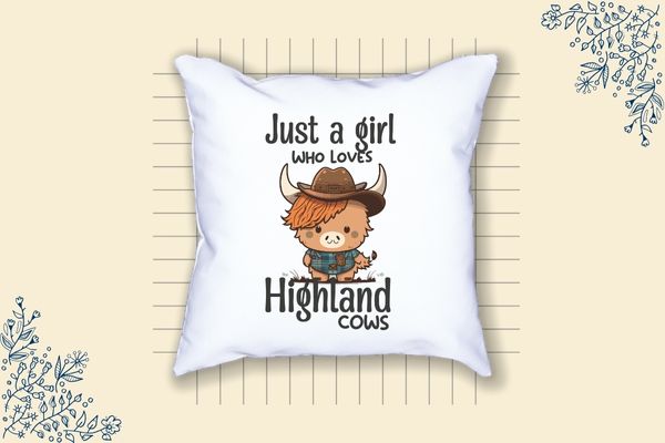Scottish Highland Cow Just a Girl Who Loves Highland Cows T-Shirt design vector, cowgirl, cowgirl theme