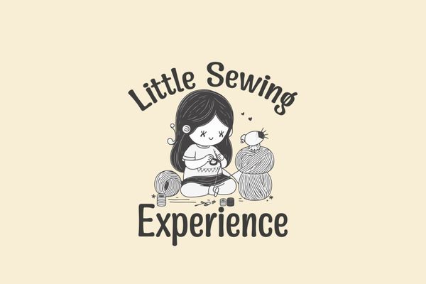 Little sewing experience sewing design illustration, baby girl sewing, knitting, sew t shirt design vector svg