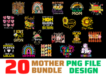 20 Mother’s Day Design Bundle PNG file, Grovvy Mama Design PNG File