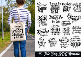 15 Tote Bag SVG Bundle, Shopping Bag SVG