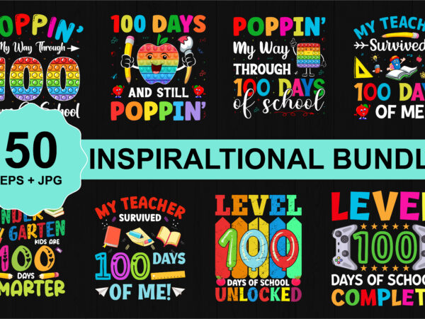 Happy 100 days of school svg t-shirt bundle print template, typography design for kindergarten pre k preschool, last and first day of school, 100 days of school shirt