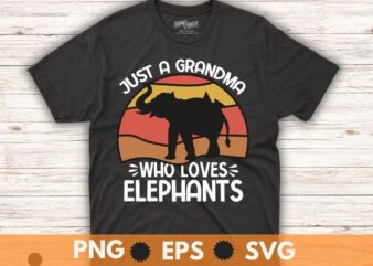 Just A Girl Who Loves Elephants Shirt Elephant Shirt Girls T-Shirt design vector eps, Elephant, vintage, retro, sunset, wild animal,