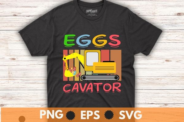 Eggs-Cavator Bunny Toy Excavator, Funny Boy Girl Kid T-Shirt, Eggs-Cavator, Bunny, Toy Excavator,
