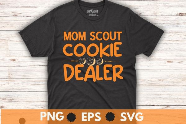 Mom scout cookie dealer bake shop owner bakery bakes cookies t-shirt design vector, cookie dealer scout, bake shop owner, bakery, bakes, cookies t-shirt, selling cookies, cooking lovers, funny cookie outfit,