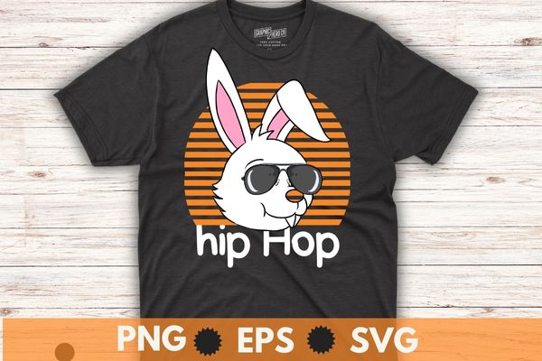 Hip hop bunny face with sunglasses for boys men kids easter t-shirt design vector svg, hip hop bunny,hip hop, invitation,