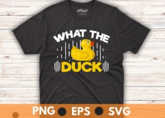 What the duck T-Shirt design vector, fun rubber duck design, cute rubber duck, people smile, comic duck vintage design