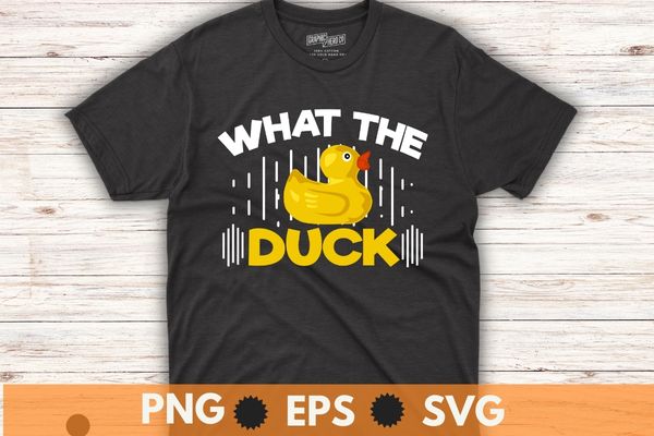 What the duck t-shirt design vector, fun rubber duck design, cute rubber duck, people smile, comic duck vintage design