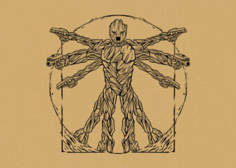 natural vitruvian T shirt vector artwork