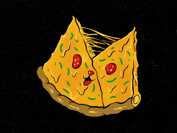 Double pizza t shirt vector illustration