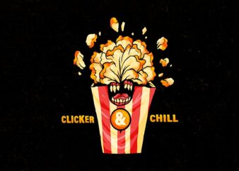 clicker and chill t shirt vector file