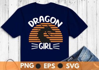Dragon Girl Just a girl Who Loves Dragons Lover Themed T-Shirt design vector,