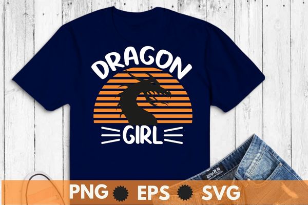Dragon girl just a girl who loves dragons lover themed t-shirt design vector,