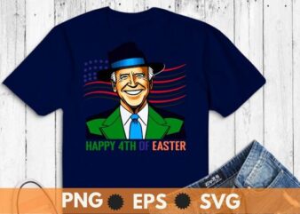 Happy 4th of easter funny biden usa flag easter day t shirt design vector