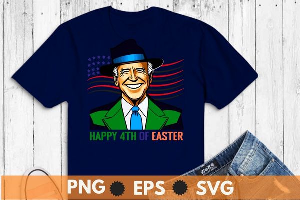 Happy 4th of easter funny biden usa flag easter day t shirt design vector