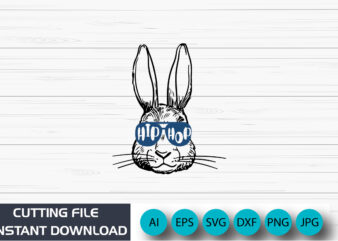 Hip Hop Bunny Shirt, Happy Easter t-shirt design, apparel, typography, vector, eps 10, Colorful Bunny t-shirt, Retro Easter Shirt, SHirt Print Template