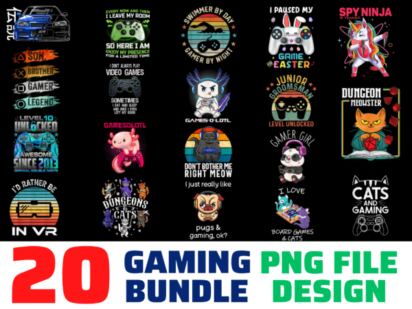 20 gaming t-shirt bundle designs,on sell design,game t shirt, minecraft shirt; gamer shirt; video game t shirts; video game shirts; i paused my game to be here shirt; imposter t