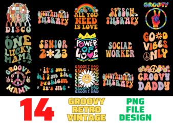 14 Groovy Retro Vintage shirt Designs Bundle For Commercial Use, Groovy Retro Vintage T-shirt, Groovy Retro Vintage png file, Groovy Retro Vintage digital file, Groovy Retro Vintage gift, Groovy Retro Vintage download, Groovy Retro Vintage design