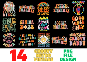 14 Groovy Retro Vintage shirt Designs Bundle For Commercial Use, Groovy Retro Vintage T-shirt, Groovy Retro Vintage png file, Groovy Retro Vintage digital file, Groovy Retro Vintage gift, Groovy Retro