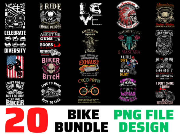 20 biker bundle design png file, motorcycle biker bike,dirt bike american flag motocross biker,funny motorbike lovers, biker bundle design, biker png