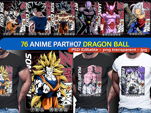 76 goku dragon ball tshirt design bundle for shirt black and white [part#07]