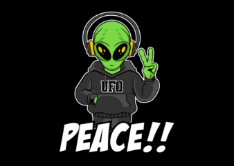 ALIEN PEACE IMAGE t shirt vector