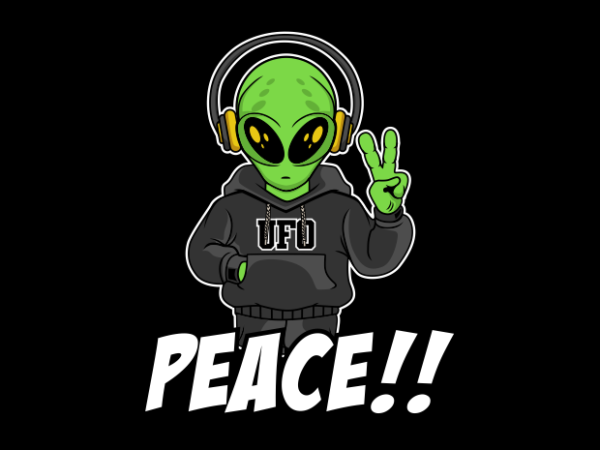 Alien peace image t shirt vector