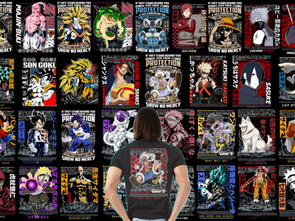 1k+ anime t shirt design bundles