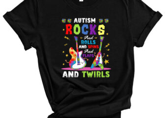 Autism Rocks And Rolls Funny Autism Awareness Month T-Shirt T-Shirt PC