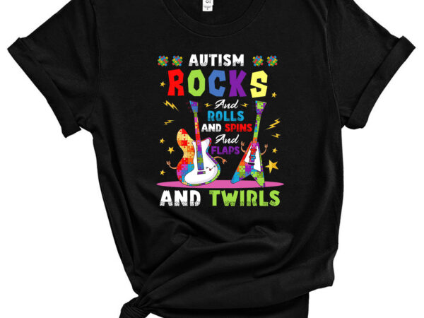 Autism rocks and rolls funny autism awareness month t-shirt t-shirt pc
