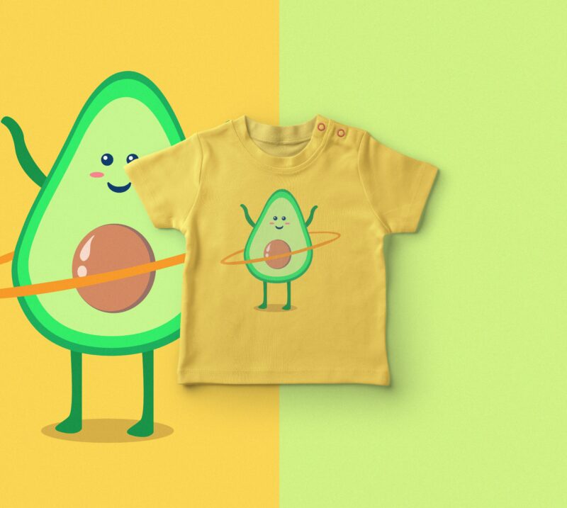 Cute Avocado Hula Hoop Cartoon