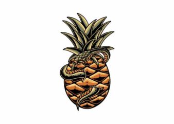 Pineapple and Snake t shirt illustration