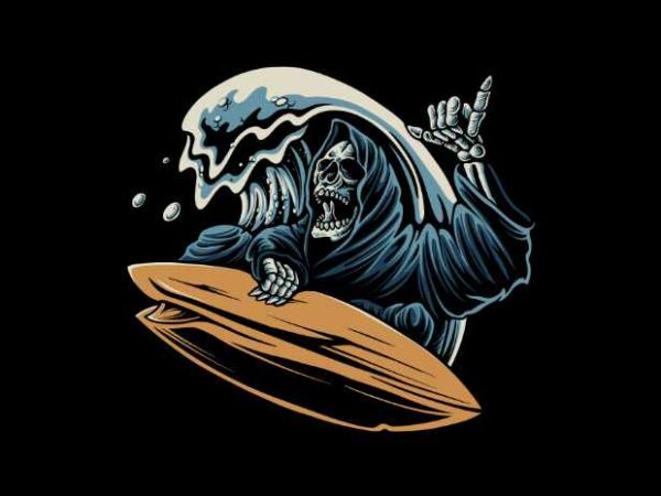 Surf reaper t shirt template vector