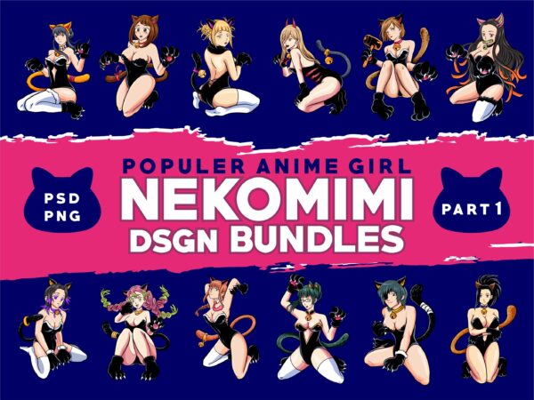 Populer anime girls tshirt design bundles