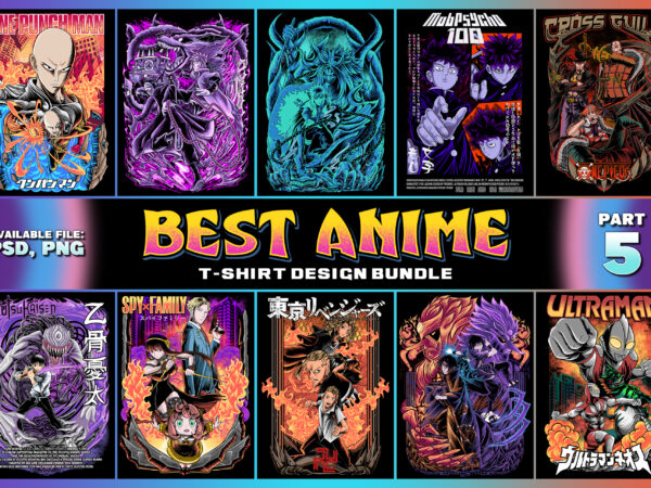 Best anime t-shirt design bundle – part 5