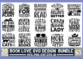 Book Love Svg Design Bundle