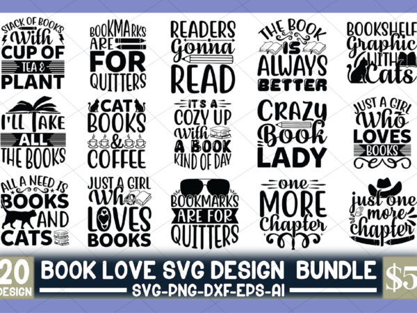 Book love svg design bundle