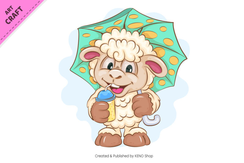 Set of Cartoon Sheeps 02. Clipart.