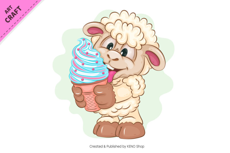 Set of Cartoon Sheeps 03. Clipart.