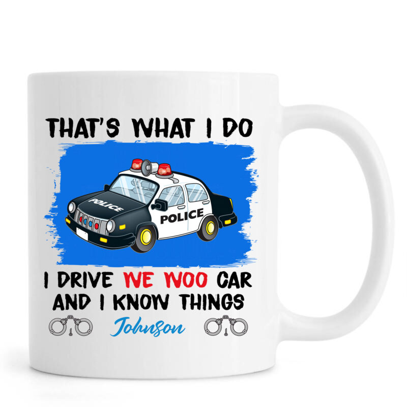 Custom PNG For Police Officers, Police Drive Wee Woo Car And Know Things PNG , Custom Name Police PNG , Personalized Police Gifts