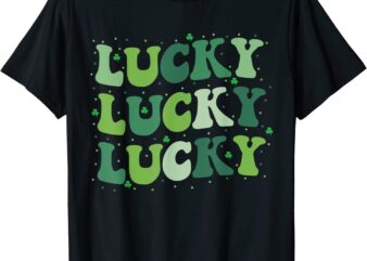 Cute St Patricks Day Lucky Retro Groovy Green Shamrock Irish T-Shirt