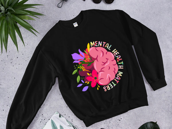 Dc mental health matters, mental health awareness, mental health shirt, plant lovers gift, flower shirt, floral brain t shirt vector illustration
