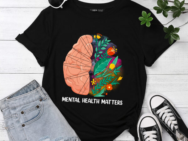 Dc mental health matters, mental health awareness, mental health shirt, plant lovers gift, flower shirt, floral brain1 t shirt vector illustration