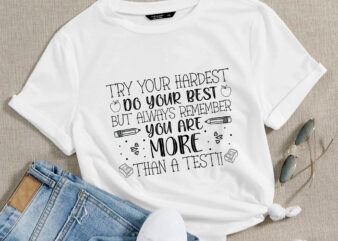 DC Try Your Hardest Do Your Best But Always Remember You’re More Than a Test Shirt, School Test Shirt, Teacher Testing Day Tshirt-01