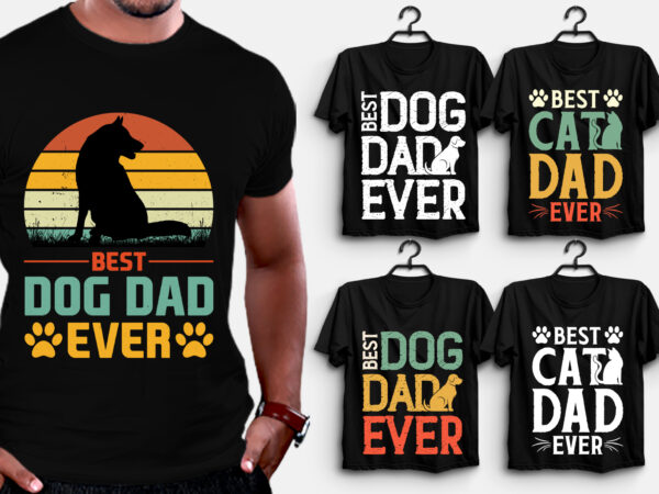 Dog cat dad t-shirt design