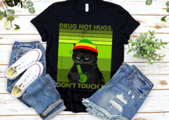 Drugs Not Hugs Funny Marijuana Weed Leaf Cannabis 420 Smoker NL 0703