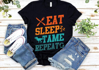 Eat Sleep Tame Repeat Gamer Dinosaur Trex Lovers Dino Camping NL 1503 vector clipart