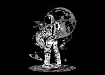 FISHING ASTRONAUT t shirt graphic design